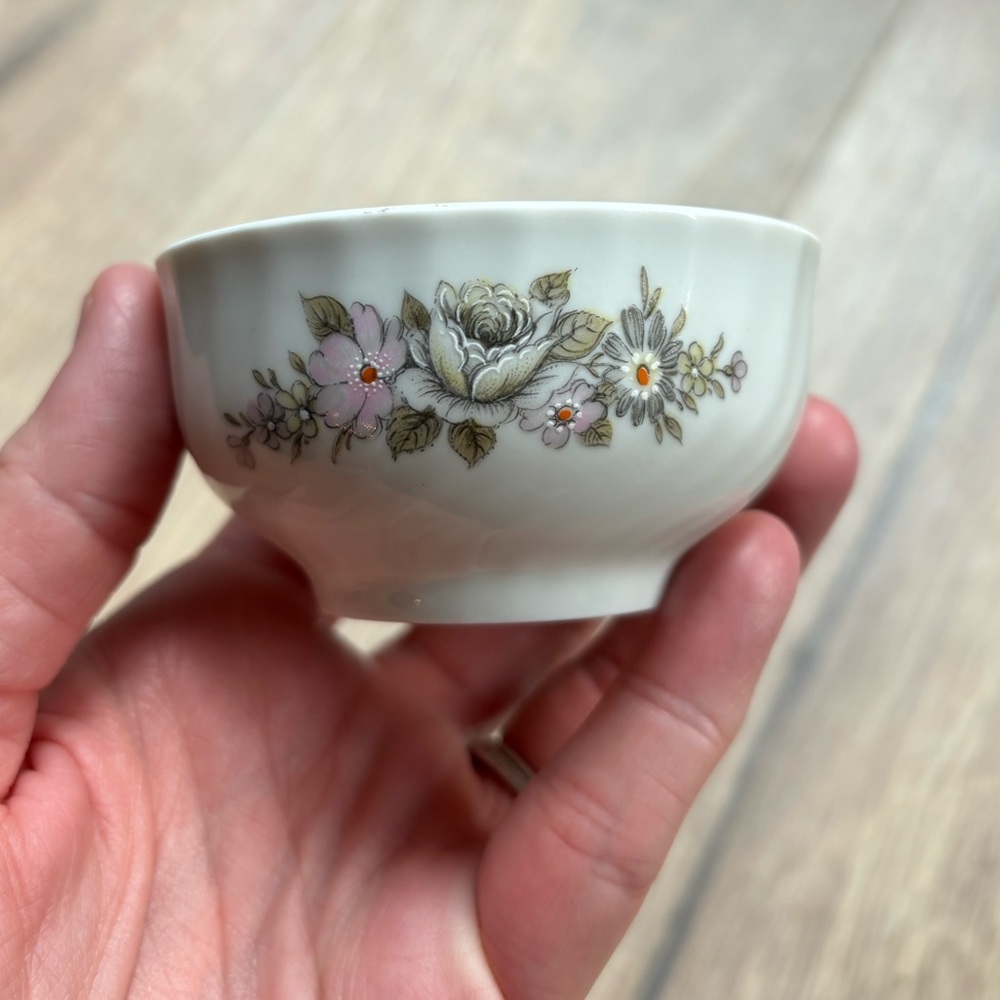 West Germany AK Kaiser Residene Bowl white with floral designs Vintage Small